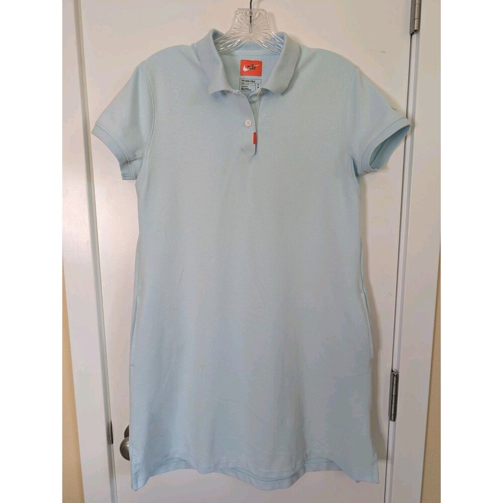 Nike Dri-Fit Blue Polo Dress Women’s Medium Blue Golf Tennis Travel Pockets
